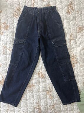 BDG Dark Navy Cargo Pants - Elastic Waist